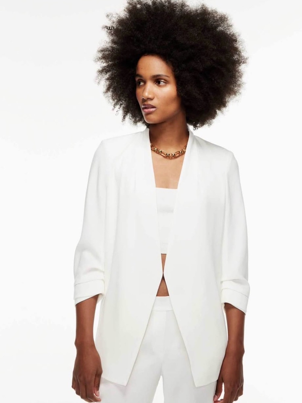 Babaton Cream Open-Front Blazer Jacket